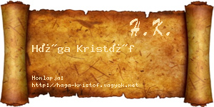 Hága Kristóf névjegykártya